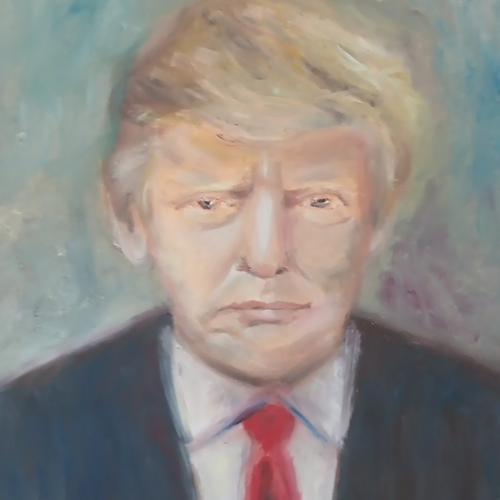 Elegant Trump Portrait Art Original oil 16 X 20
